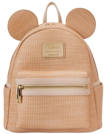 Loungefly Disney Mickey Mouse Woven Texture Mini Backpack, Brown