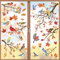 wondever Fenstersticker Vögel auf Ast Fenster Aufkleber Herbst Blätter Baum Ast Zweige Vögel Fensterbilder Fensteraufkleber Anti-Kollision Doppelseitig Glasaufkleber Glas Deko