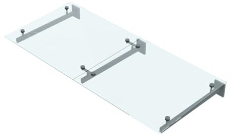 METALUSTIC Glasvordach 2400 X 1000 mm, doppelt, RAL 7016, anthrazit, 55,4 mm Glas, 30/60 mm Ausladung, Vordach, Türvordach, Haustürvordach