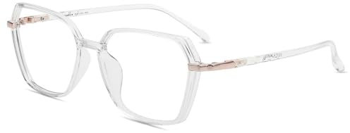 Firmoo Blue Light Blocking Glasses for Women/Men, Geometric Computer Gaming/TV/Phones Glasses Clear