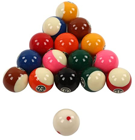 AKLOSIPY 16-teiliges 5,72 cm Großes Rican-Billard-Set für Billardtisch-Unterhaltung, Ersatz-Pool-Set für Billard, Großes Billardtisch-Zubehör