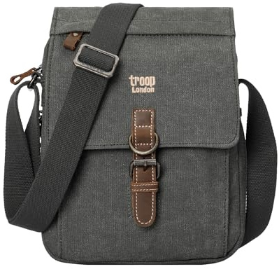 Troop London TRP0211 Classic Canvas Umhängetasche Grün, grün, Medium