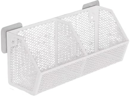 JISADER Hängende Wandkörbe, Gitter Aufbewahrungskörbe, Drahtkorb Zur Zwiebelaufbewahrung, für Speisekammer, Schrank, Weiß, 28.8 X 11 X 13.5 cm