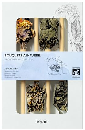 Horae Coffret 4 Bouquets à Infuser Bio Tisanes Florales Idée Cadeau