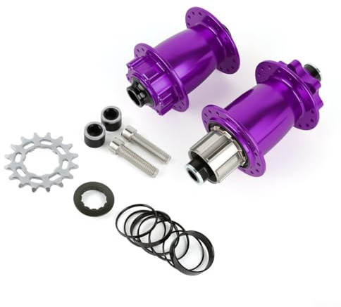 32H Dirt Jump Bike Nabe mit 100 mm vorne und hinten 135 mm Achsabstand, inklusive 16T Single Speed Freilauf, Aluminiumlegierung, 6 versiegelte Lager, geeignet für Dirt Jump Bikes (lila)