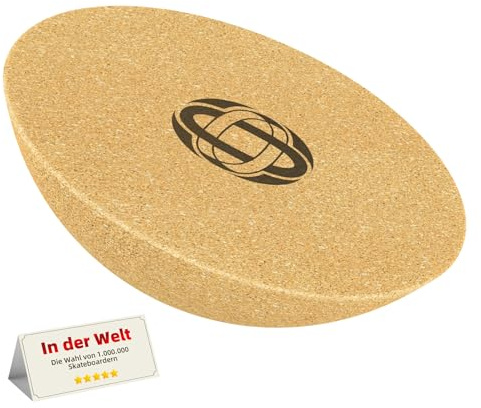 FONCOOD Balance Board Halbkugel – 30 cm, Kork-Halbkugel mit Naturholz | Rutschfester Balance Trainer aus Echtem Korkholz für Yoga, Skateboard-Training und Home Gym, Praktisches Gleichgewichtsbrett