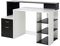 Bureau Informatique Bureau avec Rangement multimédia Design Multi-rangements 137 L x 55 l x 92 H cm Noir et Blanc