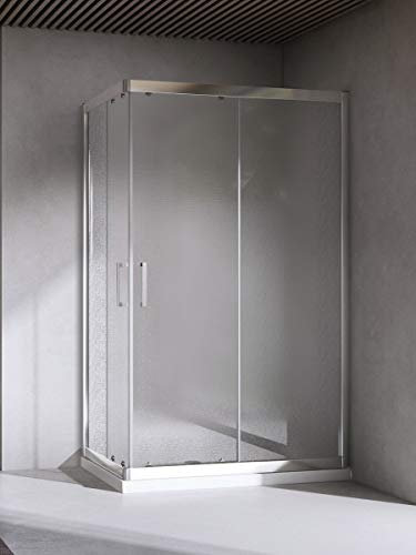 Yellowshop - Box Cabina Doccia Bagno Rettangolare, Dimensioni: 70X120 cm, Cristallo 6mm : Puntinato Opaco
