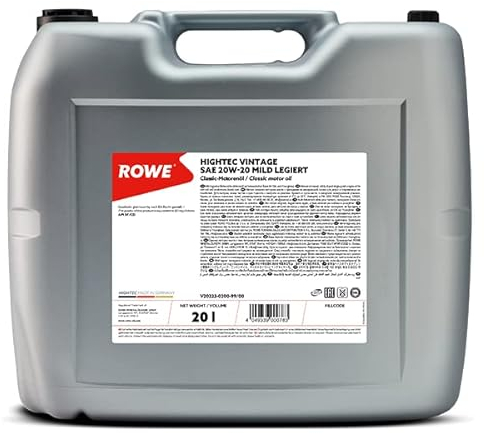 ROWE Hightec Vintage SAE 20W-20 mild legiert - 20 Liter Oldtimer, Youngtimer Motoröl, mineralisch | Made in Germany