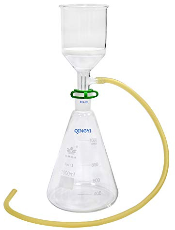 YUXun YX Glass Vacuum Suction Filter Filtration Kit, Borosilicate Glass, 1000ml Conical Flask, 250ml Buchner Funnel, Labware