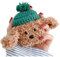 SGVAHY Flauschige Hülle, kompatibel mit 1 & 2, niedlicher Teddybär, weiches Fellpelz, Kawaii, lustig, coole Mini-Airpods-Hülle Schlüsselanhänger, kabellose Ladebox, Airpods 2 (Teddy Green Ball Hut)