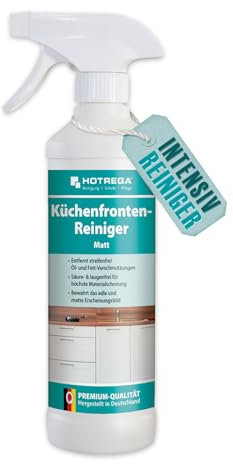 HOTREGA Küchenfronten-Reiniger matt 500 ml Spray | gebrauchsfertiger Oberflächenreiniger gegen Fett & Öl | säure- und laugenfrei | materialschonend