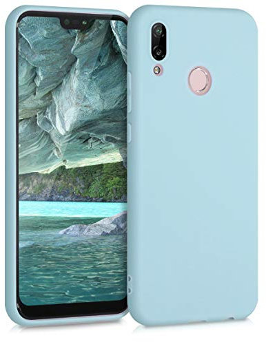 kwmobile Hülle kompatibel mit Huawei P20 Lite Hülle - weiches TPU Silikon Case - Cover geeignet für kabelloses Laden - Hellblau matt