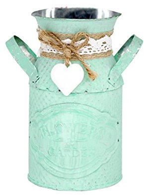 Metall Blumentopf Deko Wasserkanne, Vintage Vogel Dekorative Pflanzentopf Mit Henkel Doppelgriff Für Zuhause Dekoration Und Innenbereich Für Balkon Garten Als Dekoration Und Zum Basteln (Grün)