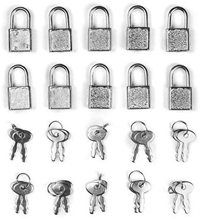 Lot de 10 cadenas pour journal intime, mini cadenas avec clé et serrure, petit, argenté