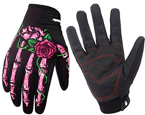 YGLONG Motorrad Handschuhe Radfahrenhandschuhe Volle Finger Winddicht Männer Frauen Motorrad Touch Sreen Handschuh MTB Rennrad Fahrrad Motorrad Handschuh Herren (Color : Pink, Size : L)