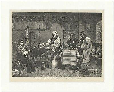 Kunstdruck In frusta: contadino romaniano Koller ragno Tracht legno E 14498