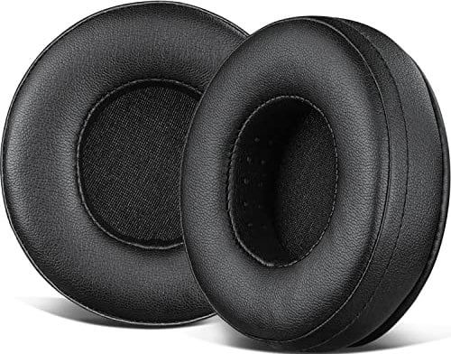 SOULWIT Professional Earpads for Skullcandy Hesh & Hesh 2 Wireless Over-Ear Headphones, Ear Pads Cushions Replacement with Soft Protein Leather, Added Thickness (Black)
