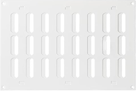 300x200mm Rectangular Metalica Rejilla de Ventilación con Persiana, Blanco