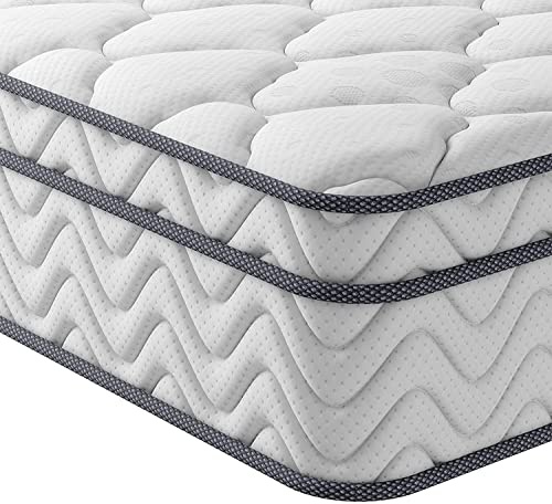 Vesgantti Materasso Singolo 80x200cm - Molle Indipendenti & Memory Foam | Design Ergonomico 9 Zone, Spessore 26 cm durezza media, Antivibrazione e silenzioso, Traspirante e riduce la pressione