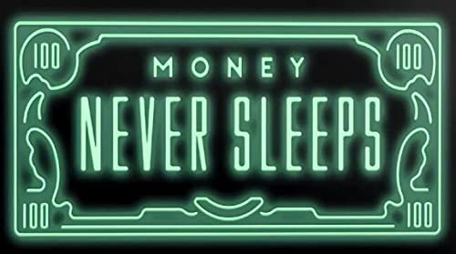 HONGC Nordic Modern Art Money Never Sleeps Poster Malerei Druckgrafik Bilder auf Leinwand gedruckt verwendet für Raum Home Decor Wandkunst 45 x 90 cm mit Rahmen