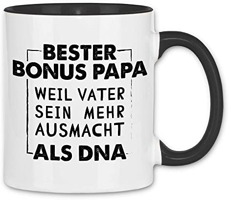wowshirt Tasse Geschenk für Stiefvater Bester Bonus-Papa Weil Vater Sein Mehr Ausmacht Als DNA, Farbe:White - Black