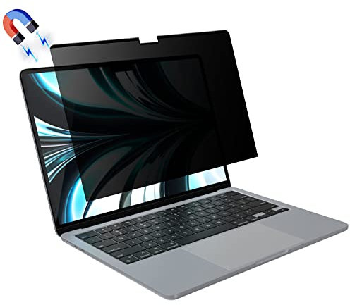 HaruYo Magnetischer Blickschutzfilter Kompatibel mit MacBook Air 13.6 Zoll (M4 M3 M2, 2025-2022), Abnehmbar Anti Spy Glare Blaulicht Mac Laptop Privacy Screen Blickschutzfolie für Air 13.6 Zoll