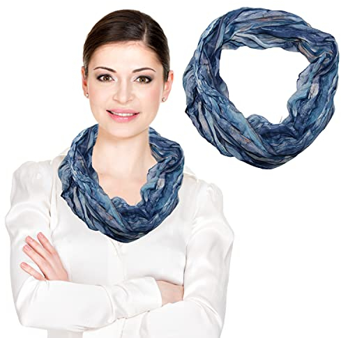 beybey® Modischer Schlauchschal Damen - Praktischer Loop Schal für vielseitige Styles - Loop Schal Damen (RB blau)