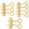 UNICRAFTALE 3Pcs 3 Styles Stainless Steel Slide Lock Clasps Gold Multi Strands Layering Clasps Separator Connectors for DIY Bracelets & Necklace Jewellery Hole 1.5mm