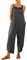 BRONG Salopette da donna casual allentata salopette in morbido cotone e lino tuta da donna ampia con spalline regolabili con tasche, Grigio, S