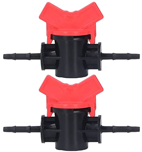 2 Stück Absperrventil für Tropfbewässerung Widerhaken Absperrventil Universal für Gemüsegarten, Plantage und Garten Tropfbewässerung Rohrverbindung (2#)(3.5MM)