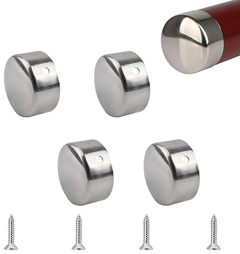 UFURMATE Handlauf-Endkappe, 4 Stück, 49 mm Innendurchmesser, Edelstahl, runde Handlauf-Endkappen, Treppenstufen, Handlauf-Endabdeckung, Handlaufbeschläge
