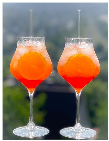 Topkapi elite Aperol Spritz Lot de verres en verre soufflé à la bouche, fabriqué à la main, sans plomb, verre en cristal sans plomb, baies sauvages, avec set Glasham
