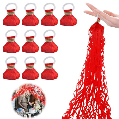 Luftschlangen zum Werfen, Darryy 10 Stück Party Wurf Luftschlangen, Luftschlangen Bomben, Handwurf Luftschlangen, Party Popper Konfetti Luftschlangen, für Neujahrs, Geburtstage, Hochzeiten
