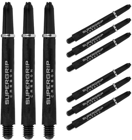 Harrows Darts 3 x Sets of Carbon ST Dart Stems - 9 Dart Shafts in Total -Available in 3sizes -Tough Carbon Composite - Medium Silver