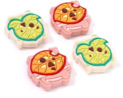 DLseego Joystick Kappen für Switch/Switch Lite/Switch OLED,Switch Knöpfe Thumb Grips Caps,Silikon Switch Daumenkappen,4PCS Daumengriffkappen,Laubgespenster