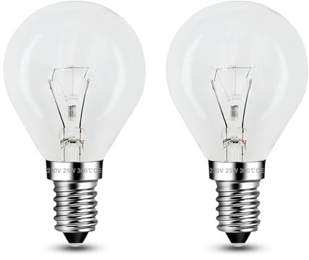 EASYIVY E14 Wax Warmer Bulbs 25W, Scentsy Bulb for Warmers Dimmable Wax Burner Bulb 230V, 2700K Warm White G45 Small Edison Screw Light Bulb for Wax Melt Burner, Oven Lamp, Up to 300°C, 2-Pack