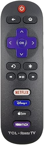 2023 OEM Replacement Remote Control Compatible with All TCL Roku Smart TVs【Only Works with TCL Roku TV, Not for Roku Stick and Roku Box】 (Netflix/Disney Plus/Apple TV+ / HBO Max)