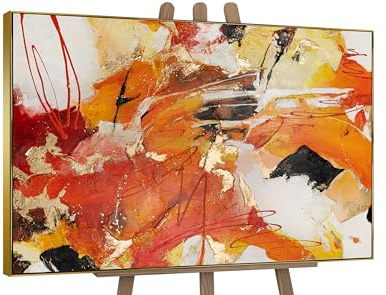 YS-Art Acrylbild Orangene Abstraktion handgemalt abstraktes Motiv Bild