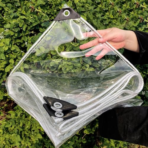 Bâches transparentes Bâche épaisse résistante 1,5 x 2 m 2 x 2 m 2 x 3 m 3 x 4 m 5 x 6 m Couverture en feuille de verre PVC pour tonnelle de jardin, serre, abri de jardin, toile de camping en plein air