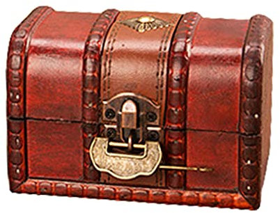 Navna Antikes Vintage-Holzkiste, dekorative Holz-Schmuck-Aufbewahrungsbox mit Metallschloss, für Piratenschmuck, Frauengeschenke