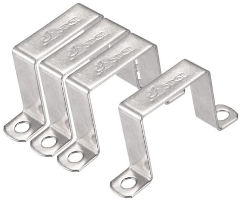 MACHSWON 48 x 52mm U Shaped Strut Connector Bracket 304 Stainless Steel Square Pipe Clamp for Door Closed Bar Holder 4pcs