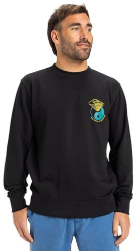 Quiksilver Haut en Molleton Graphic Mix Crew Homme Noir XS