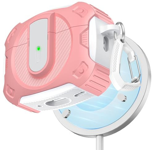 RFUNGUANGO Kompatibel mit AirPods Pro 2/1 Generation Schutzhülle (2023/2022/2019) mit Reinigungsset, 2024 Neue Schutzhülle mit Weltraum-Motiv, kompatibel mit MagSafe,Rosa