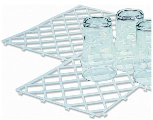 Glass Stacking Mats - 15 Packs of 10 White UK Made Glass Shelf Liner, Interlocking Bar Mat, Ventilation Mats - Ideal for Home Bars & Pubs