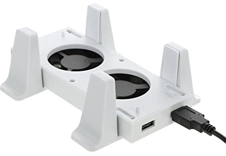 MERRYHAPY 1 Satz Lüfter Kühlregal Ventilatoren Drehen EIN Kühlständer Vertikaler Kühlständer EIN Ständer Mit Kühl- Und Ladestation Kühlgebläse Vertikale Basis Abs Weiß