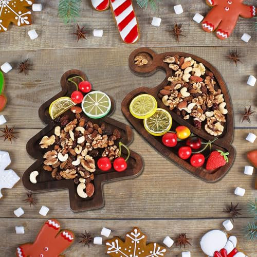 Bandeja Navideña, Dwafill Plato de Navidad, Plato de Frutas, Plato Navideño Para Repostería, Snacks, Platos Navideños, Plato Navideño de Nueces