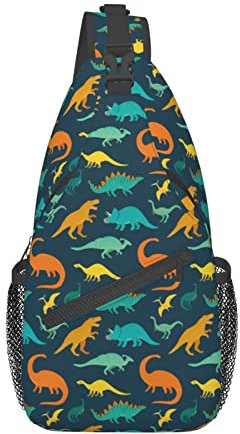 dfjdhegj Dino-Schultertasche, Dinosaurier-Umhängetasche, Tagesrucksack, lässiger Rucksack, niedliche Umhängetasche, lustige Tasche, Dino 04, One size