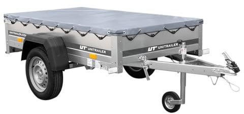 UNITRAILER Kipper-Anhänger 200 mit Stützrad, H-0-Rahmen, Grauer Plane, 20,06 x 12,5 cm Ladefläche