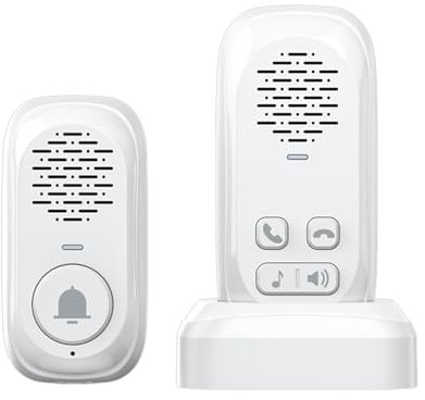 Swokely RF433 Kabellose Gegensprechanlage, Klingel, Türklingel mit 1 Innensensor, kein Internet erforderlich, IP44 wasserdicht, Türklingel mit Sprachanruf in Echtzeit für das